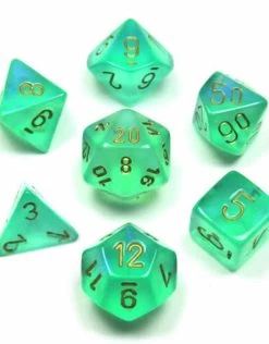 Chessex Poly Dice Set Borealis Light Green W/ Gold