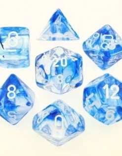 Chessex Poly Dice Set Nebula Dark Blue W/ White