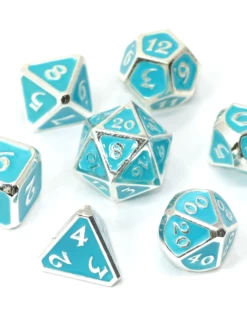 7 Metal Dice Set AfterDark Neon Rain