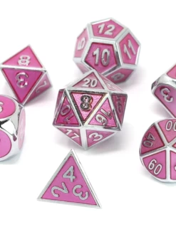 7 Metal Dice Set Gemstone Coll Pink Sapphire