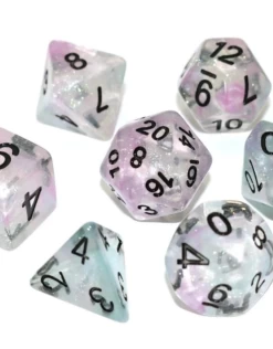Poly Dice Set Luminous Chrome
