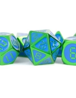 Poly Dice Set Digital Green W/ Blue Enamel