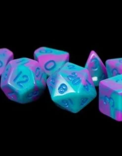 Poly Dice Set Purple-Teal W/ Blue