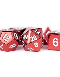 Poly Metal Dice Set Red