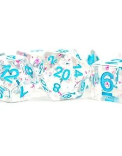 Poly Set Dice Clear Confetti