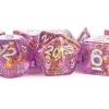 Poly Set Dice Purple W/ Gold Foil