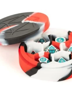 Silicone Round Dice Case Red/Black/White